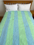 Green & Blue Stripes Thick Blanket