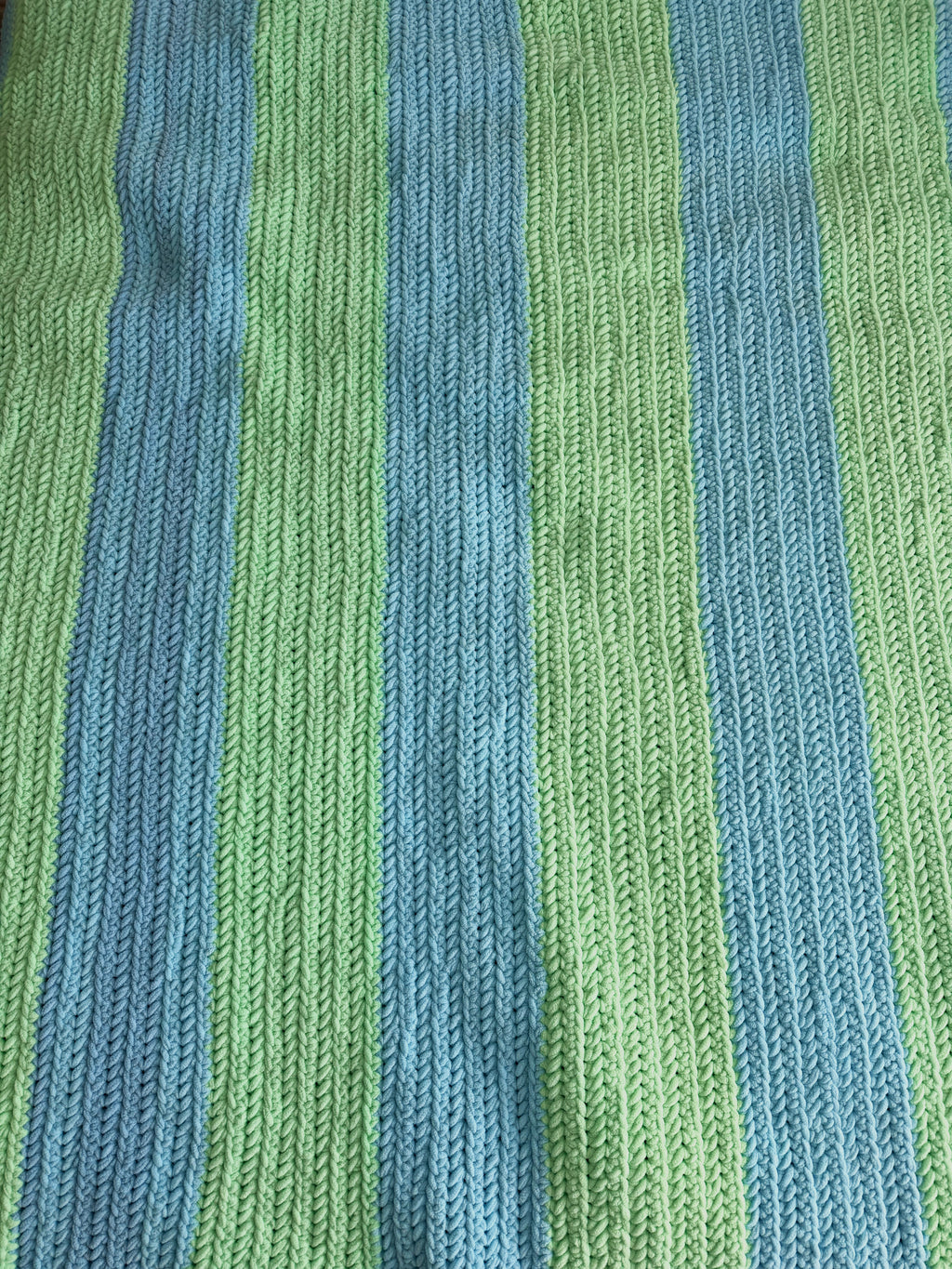 Green & Blue Stripes Thick Blanket