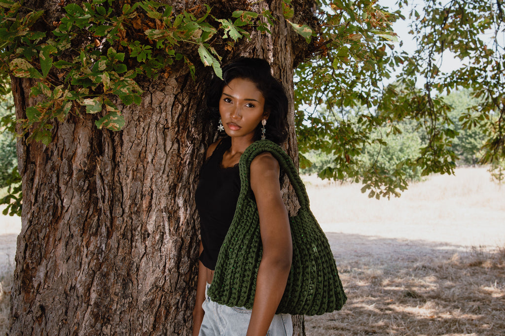 Large Dark Green Joy bag
