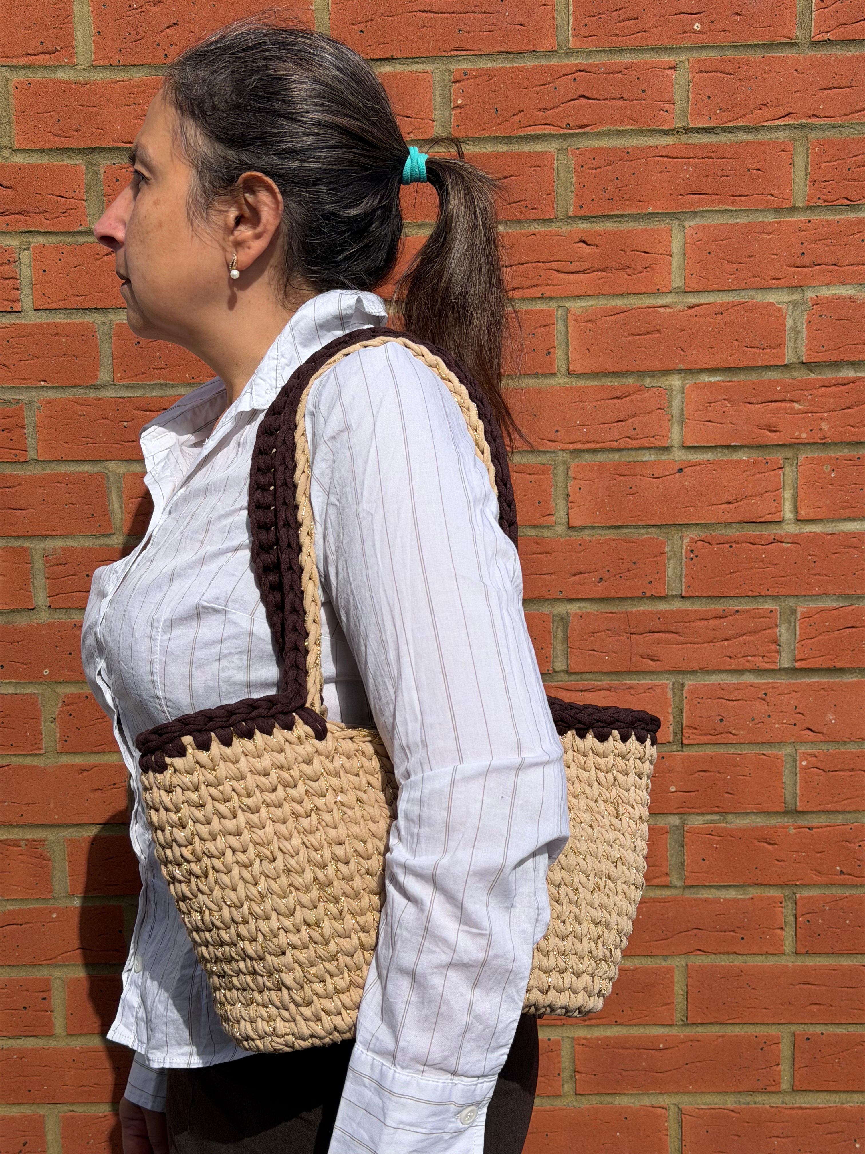 Brown and Gold Darla Shoulder bag