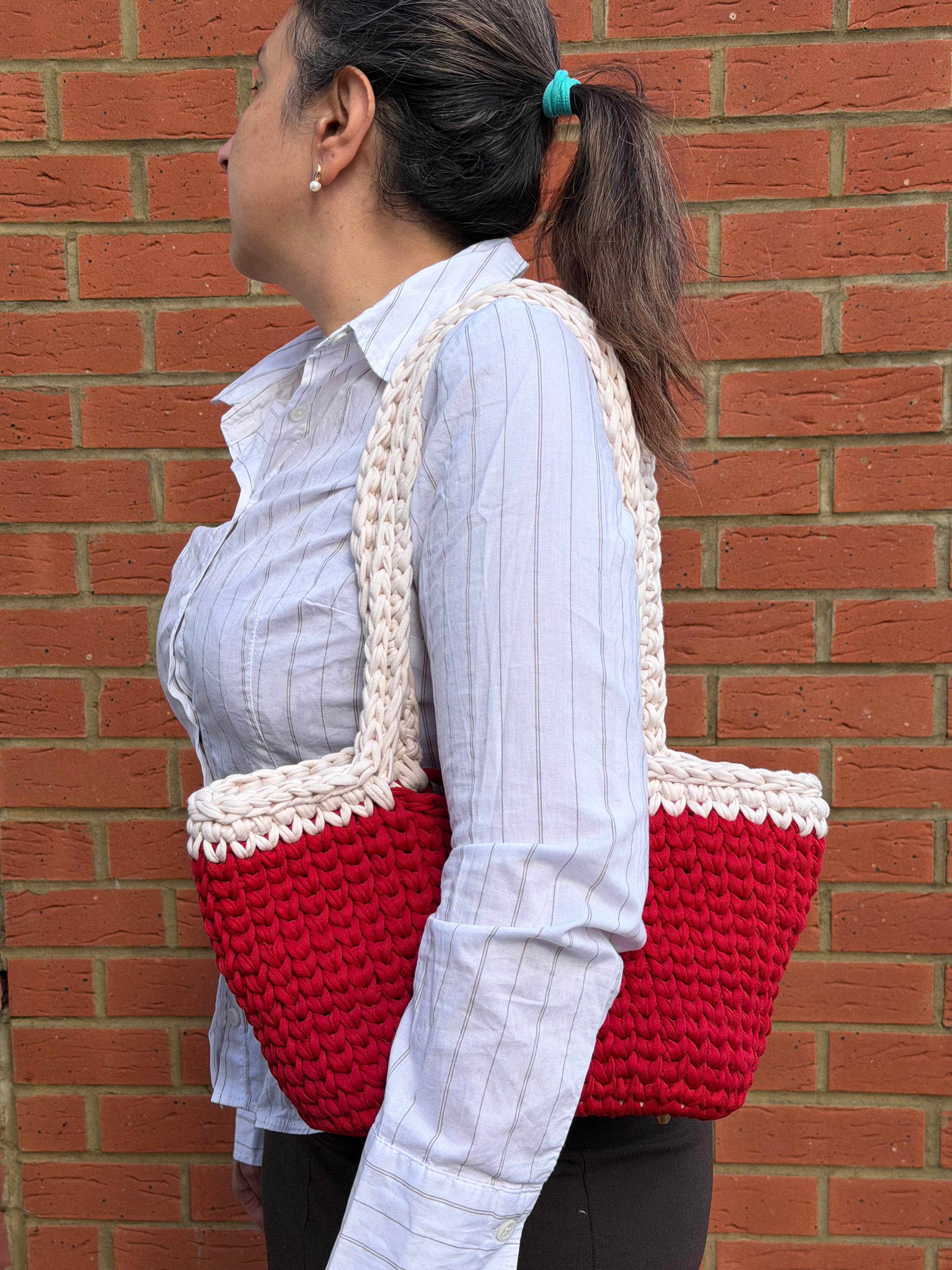 Red & Cream Darla Shoulder bag