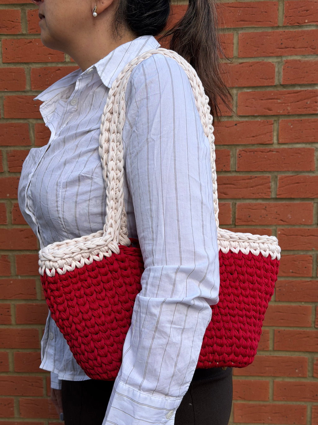 Red & Cream Darla Shoulder bag