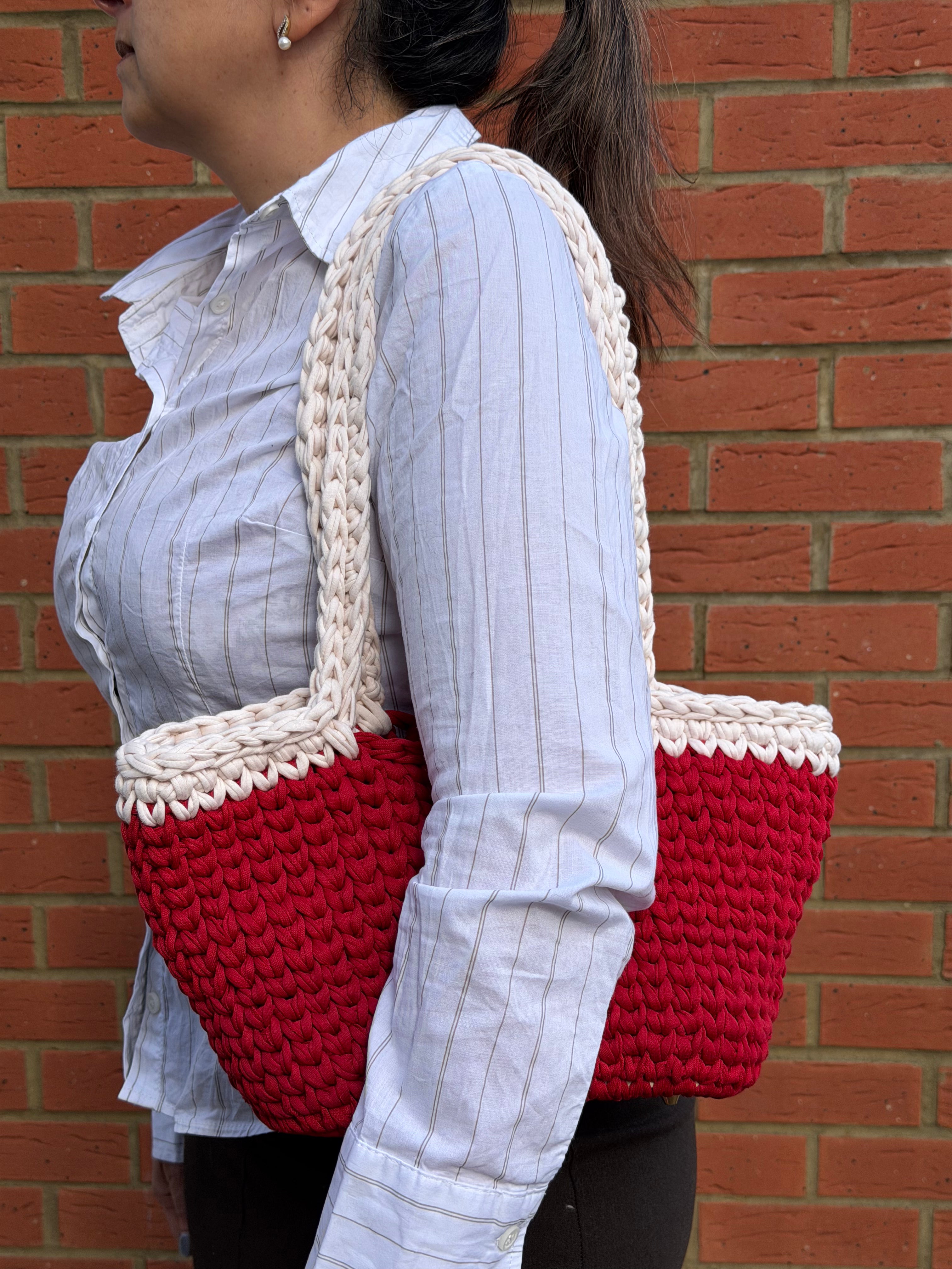 Red & Cream Darla Shoulder bag