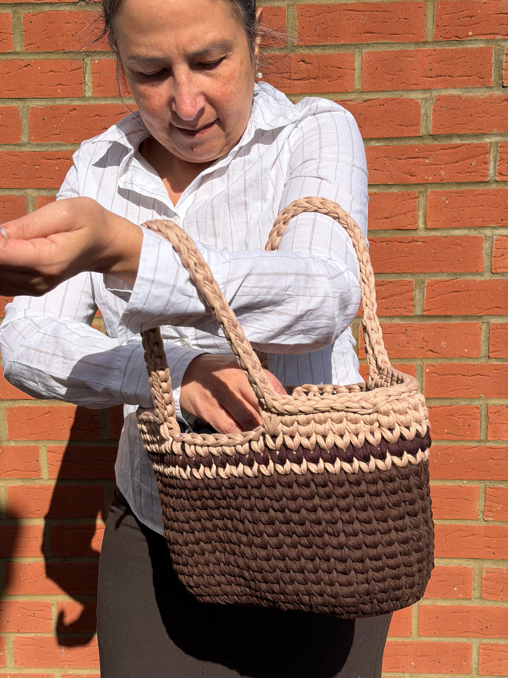 Brown & Beige Darla Shoulder bag