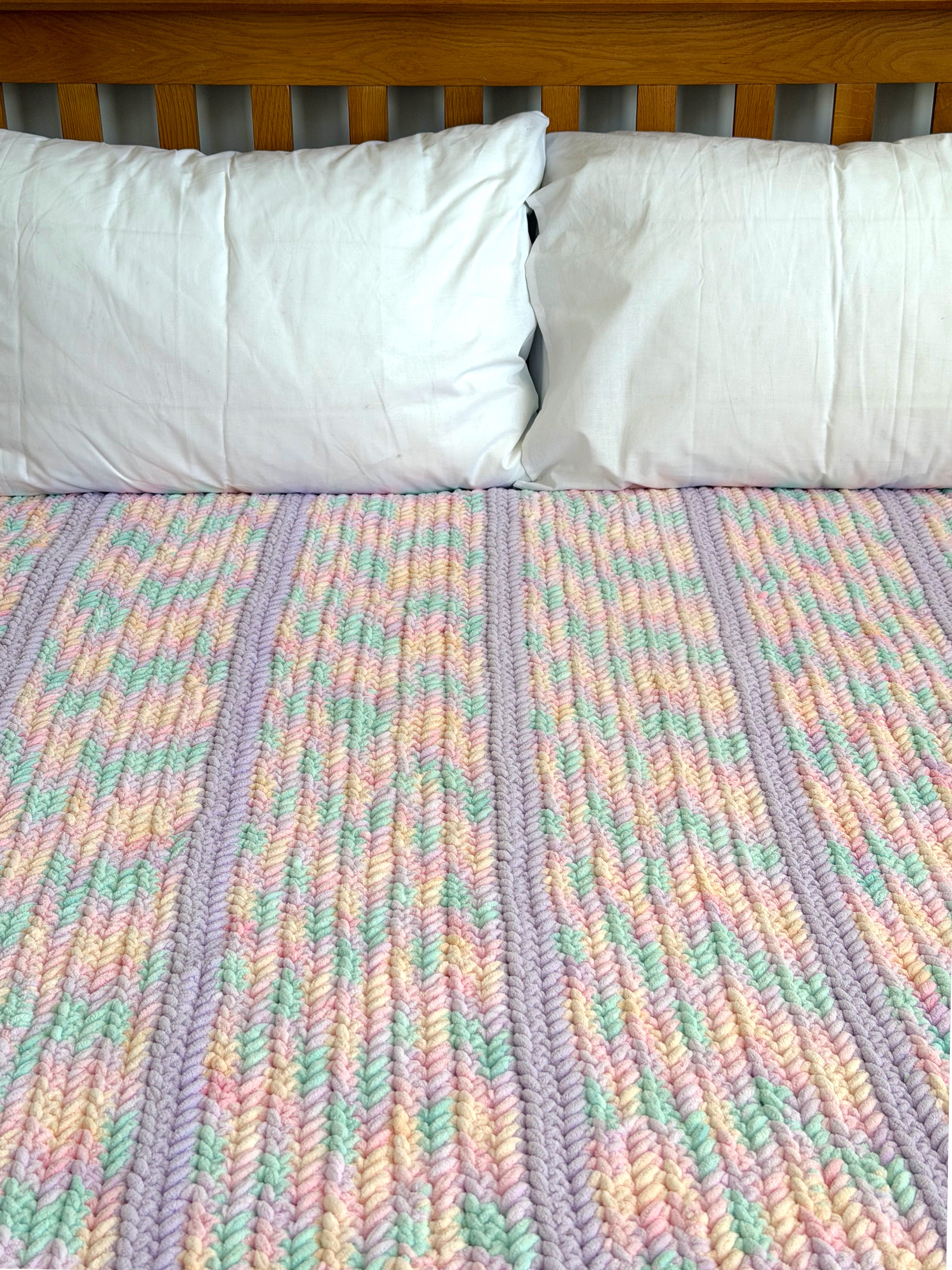Marshmallow Stripes Thick Blanket