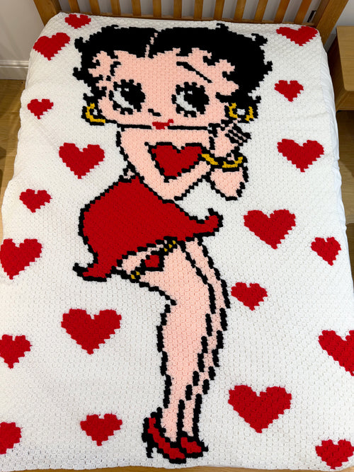 Betty Boop Hearts Blanket